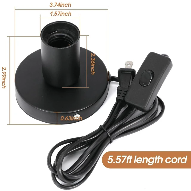 Alt view image 2 of 7 - 6Pcs Desktop Lamp Base Light Base Socket Screw Light Bulb Holder Base with 6 Feet Cord on Off Switch Plug for Holding Bulb for Your Night Light