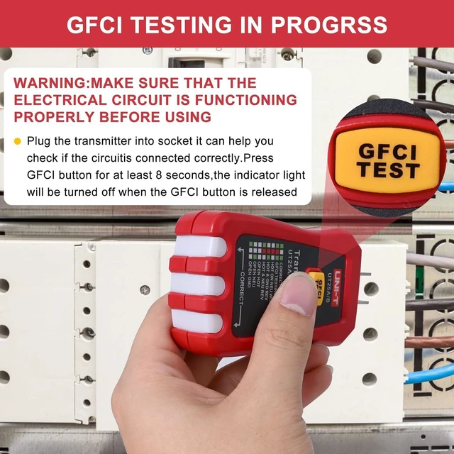 Alt view image 5 of 7 - UNI-T UT25A Circuit Breaker Finder,GFCI Outlet Tester,with NCV Test &Adjustable Sensitivity Buzzer Indication,Beeper Indicattion/Flashing Prompt,Applicable to Circuit Break Finder and Socket Test