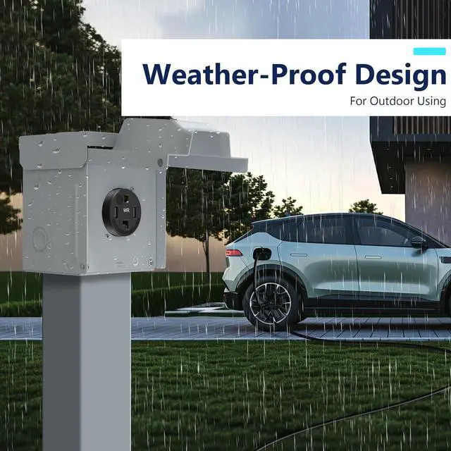 Alt view image 3 of 7 - LIDER 30 Amp Flush Dryer Receptacle, NEMA 14-30R, 125/250V, Heavy-Duty Weather Resistant Outlet, EV Grade, Outdoor/Indoor, 2.40" Diameter, Self-Grounding, 3-Pole 4-Wire, UL Listed, Nylon, Matte Black