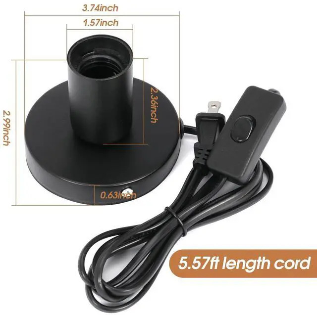 Alt view image 2 of 7 - 6Pcs Desktop Lamp Base Light Base Socket Screw Light Bulb Holder Base with 6 Feet Cord on Off Switch Plug for Holding Bulb for Your Night Light