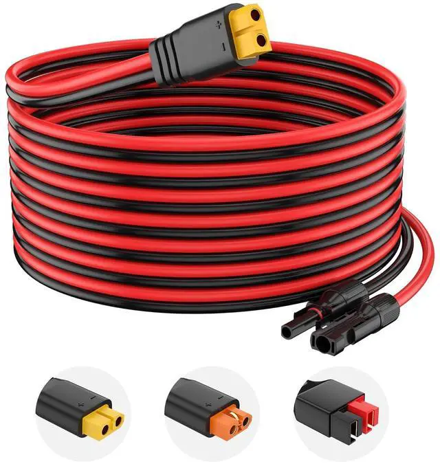Main image of 10AWG Cable Solar Connector to XT60 Female Adapter Solar Panel Charge Extension Cable (30FT)