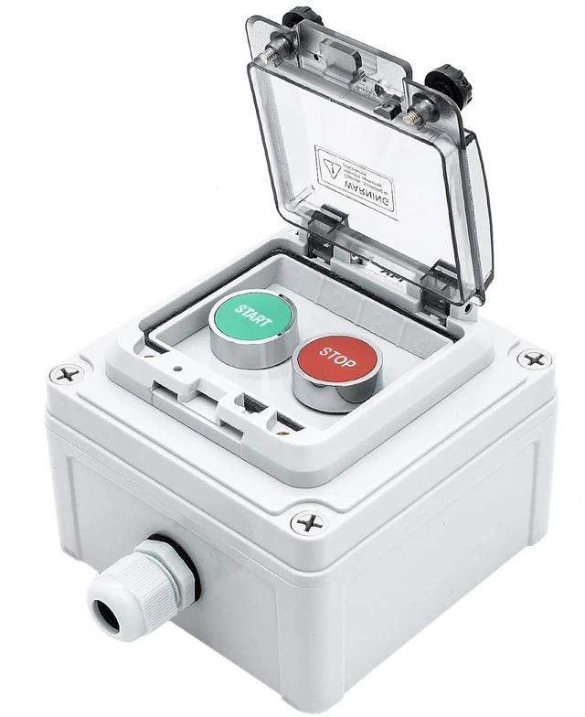 Main image of IP67 Button Switch Outdoor Waterproof Box 2 Push (Letter) Red and Green Automatic Rest Momentary Button with Protective Cover Anti-misoperationSwitch(AC/DC 6A-110V/3A-240V/2.5A-380V)