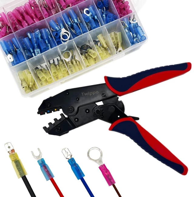 Alt view image 7 of 7 - 550Pcs Waterproof Heat Shrink Wire Connectors Kit, Automotive Electrical Connector Terminals Kit, Butt Fork Ring and Spade Crimp Connectors Assortment (22-10AWG)