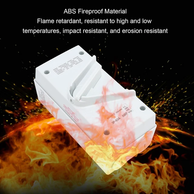 Alt view image 3 of 7 - Fockety Enclosed Motor Disconnect Switch, AC440V 63A 3Pole IP65 Water Proof Disconnect Breaker Box, Safety Switches Enclosed Motor Circuit Breaker for Generator Boat Welding