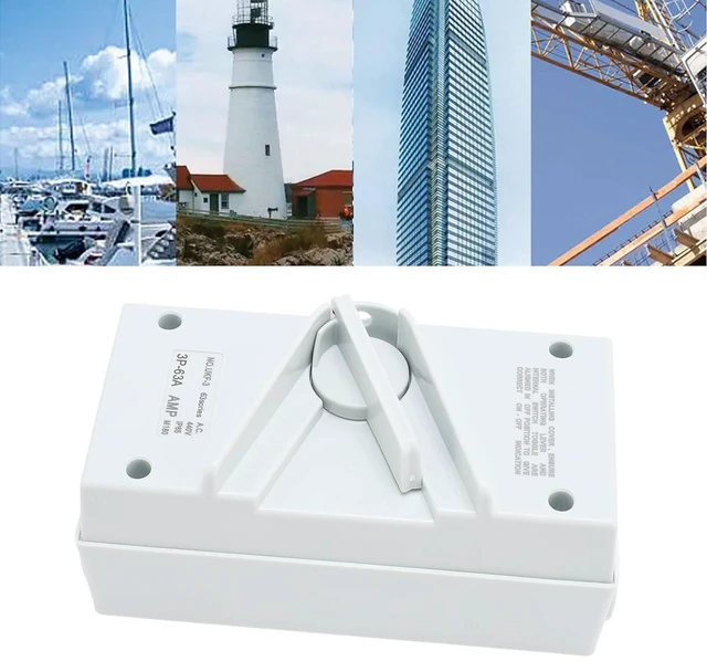 Alt view image 7 of 7 - Fockety Enclosed Motor Disconnect Switch, AC440V 63A 3Pole IP65 Water Proof Disconnect Breaker Box, Safety Switches Enclosed Motor Circuit Breaker for Generator Boat Welding