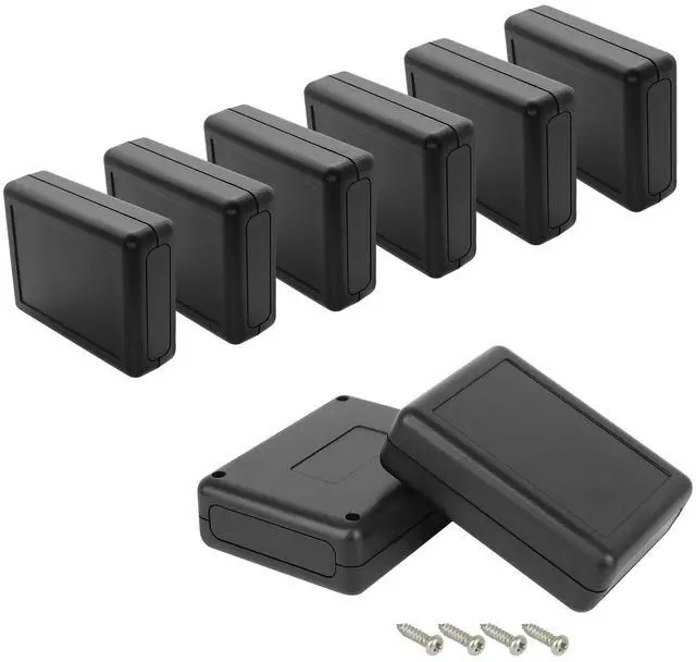 Main image of Project Box 8 Pieces Electrical Box Small Junction Box ABS Plastic Enclosure Power Electronic Case Black 3.5" x 2.8" x 1.1"(90 x 70 x 28mm)