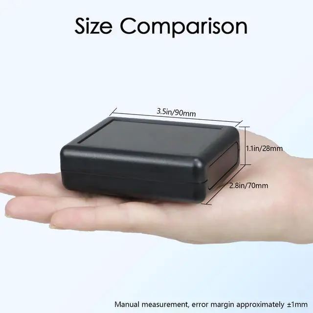 Alt view image 2 of 7 - Project Box 8 Pieces Electrical Box Small Junction Box ABS Plastic Enclosure Power Electronic Case Black 3.5" x 2.8" x 1.1"(90 x 70 x 28mm)