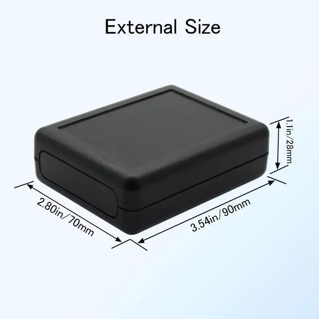 Alt view image 3 of 7 - Project Box 8 Pieces Electrical Box Small Junction Box ABS Plastic Enclosure Power Electronic Case Black 3.5" x 2.8" x 1.1"(90 x 70 x 28mm)