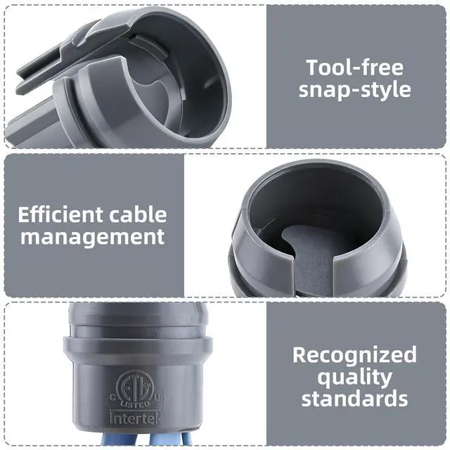 Alt view image 6 of 6 - 1/2" Non-Metallic Cable Connector, 300pcs NM Wire Fixing Buckle, Labor Saving Snap Installation, Single Cable 14/2-10/3 AWG & Two 14/2-12/2-14/3 AWG