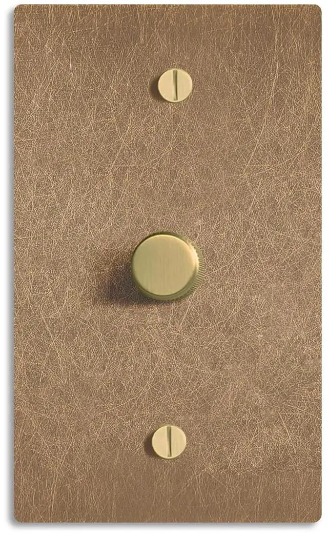 Main image of Select Vintage Brass Dimmer Light Switch, 1 Way Rotary Dimmer, 1 Gang TRIAC/Leading Edge Dimmable LED Light Switch, 15A 120V AC with Brass Knob, Faceplate & Dimming Module, UL Listed