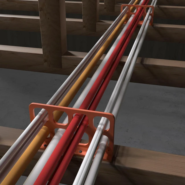 Alt view image 3 of 7 - 40PCS Cable Chase, Wire Bracket, Cable Support Bracket, Orange, Metal, Surface Mount, Steel Aluminum Frame