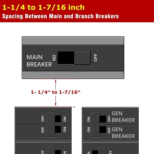 Alt view image 3 of 7 - Generator Interlock Kit compatible with Cutler Hammer Generator Interlock Kit for BR Series 150 and 200 amp Panels, 1 1/4 - 1 7/16 inches Spacing between main and branch breaker1