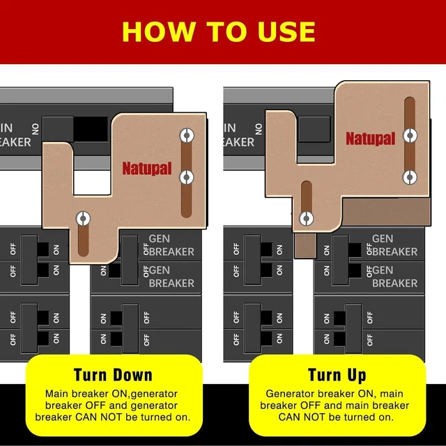 Alt view image 5 of 7 - Generator Interlock Kit compatible with Cutler Hammer Generator Interlock Kit for BR Series 150 and 200 amp Panels, 1 1/4 - 1 7/16 inches Spacing between main and branch breaker1