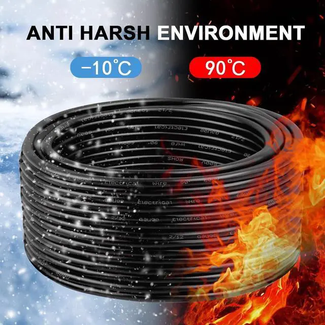 Alt view image 5 of 7 - 12/2 Pure Copper Wire 100 ft, 600V 12 Gauge 2 Conductor PVC Parallel Wire, Direct Burial Oxygen Free Copper Electrical Wire for Solar Lighting, Outdoor Lighting Landscape(12AWG 100FT)