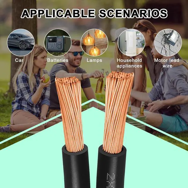 Alt view image 7 of 7 - 12/2 Pure Copper Wire 100 ft, 600V 12 Gauge 2 Conductor PVC Parallel Wire, Direct Burial Oxygen Free Copper Electrical Wire for Solar Lighting, Outdoor Lighting Landscape(12AWG 100FT)