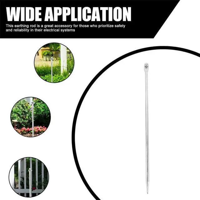 Alt view image 3 of 7 - SHINEOFI Galvanized Grounding Rods 18.89In Portable Electrical Ground Rod Stake Set of 3 for Home Office Shop Safety and Electrical Protection