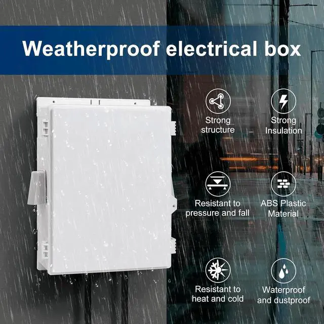 Alt view image 4 of 7 - Namunanee Outdoor Electrical Box with Thermostat and Fan, ABS Water Resistant Enclosure with Internal Mounting Panel & Hinged Cover,16" H* 12" L* 5.9" W Plug & Play.