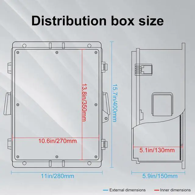 Alt view image 7 of 7 - Namunanee Outdoor Electrical Box with Thermostat and Fan, ABS Water Resistant Enclosure with Internal Mounting Panel & Hinged Cover,16" H* 12" L* 5.9" W Plug & Play.