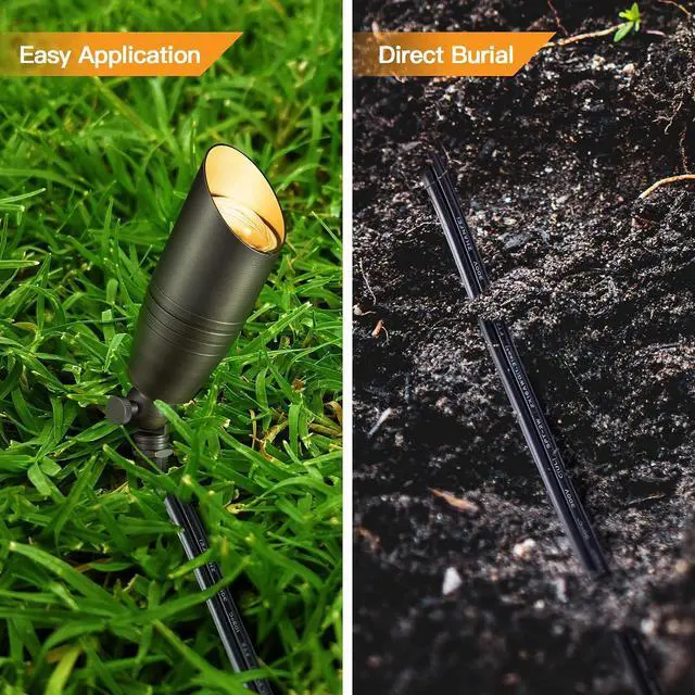 Alt view image 4 of 7 - Gardenreet 14/2 100 Feet Low Voltage Landscape Lighting Wire - UL Listed 14AWG 2-Conductor Copper Electrical Cable, Waterpoof PVC Wire for 12V Well Light Spotlight Path Light