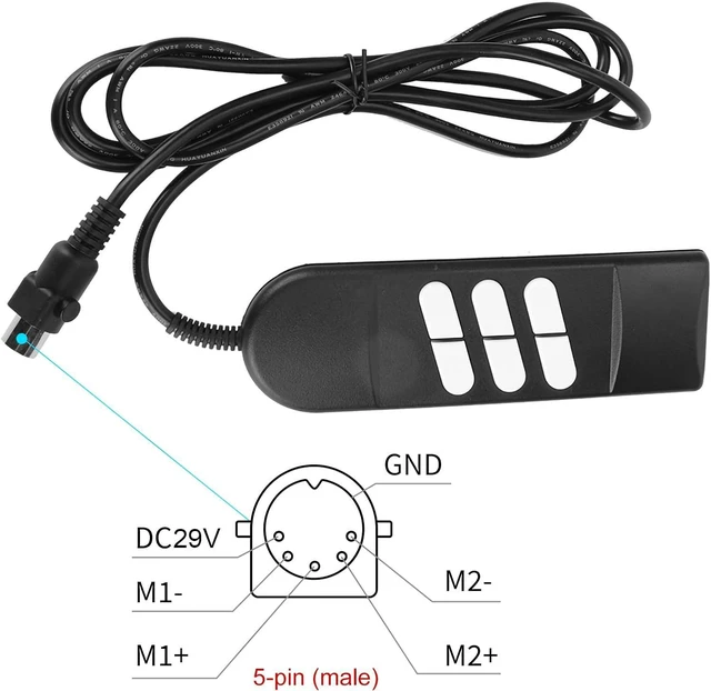 Alt view image 3 of 7 - Lazy Boy Recliner Remote Control Replacement 5 Pin, 6 Button Sofa Remote Control for Reclining Chair, Can Adjust The Height and Status of The Recliner,