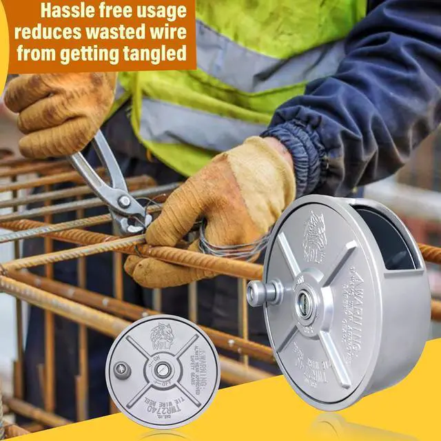Alt view image 3 of 6 - WOLF 6.25 Aluminum Tie Wire Reel Coil Holder Wheel, Lightweight, Ambidextrous, Built-in Belt Loops & Knob