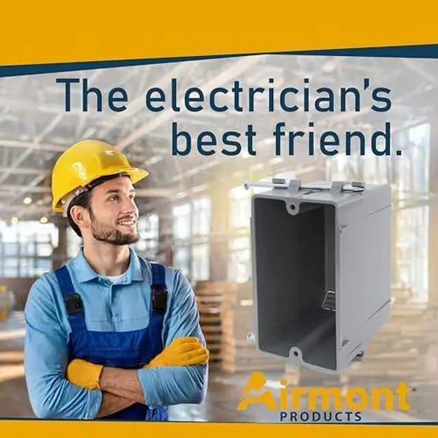 Alt view image 5 of 5 - (16 Pack) 22 Cubic Inch Plastic Electrical Box, Grey Deep Outlet Box, One Gang New Work Junction Box, Captive Nails, Length 3.75'', Width 2.25'', Depth 2.9'', PVC Outlet Box, 22.5 Cu. in. Capacity