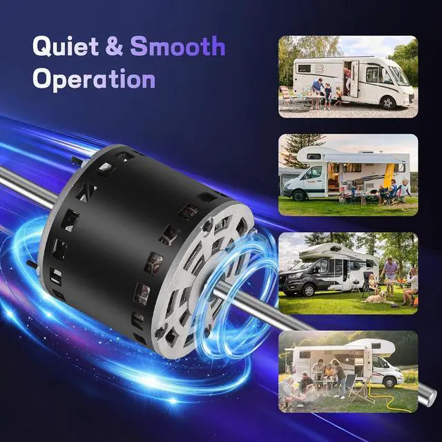 Alt view image 6 of 7 - AC Rv Conditioner Motor with Condenser Direct Replacement for Coleman Mach RV AC Fasco D1092, 1468-306 7855MVA-A11U Y6L457D01L 1468A3069 7184-0156 etc, 1/3 HP 1675/1080