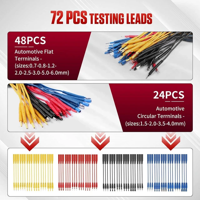 Alt view image 4 of 7 - 104Pcs Auto Circuit Multimeter Test Leads Kit with Storage Case | Flexible multi-function test leads fit most multimeters; only for 12V automotive circuit testing