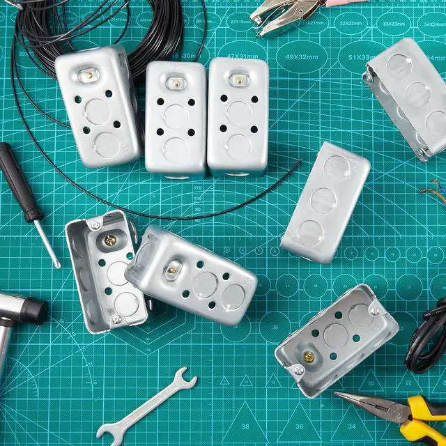 Alt view image 4 of 6 - Copkim 8 Pcs 4 x 2 Inch Metal Electrical Box 1-7/8" Deep 13 Cu. in. Capacity Square Electrical Junction Box Galvanized Steel Metal Drawn Construction, Silver