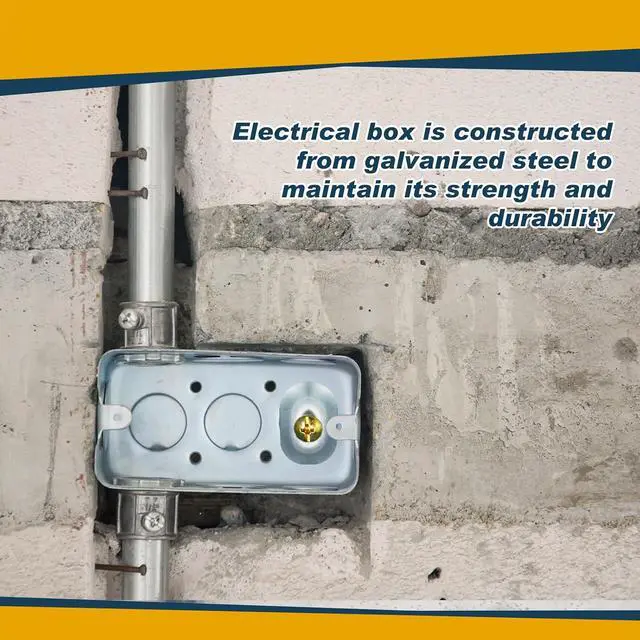 Alt view image 6 of 6 - Copkim 8 Pcs 4 x 2 Inch Metal Electrical Box 1-7/8" Deep 13 Cu. in. Capacity Square Electrical Junction Box Galvanized Steel Metal Drawn Construction, Silver