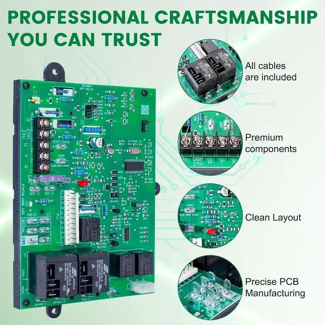 Alt view image 2 of 7 - Updated ICM282A Furnace Control Board Fits Carrier HK42FZ013, HK42FZ004, HK42FZ007, HK42FZ008, HK42FZ009, HK42FZ011, HK42FZ016, HK42FZ034, 325878-751, CEPL1311012-01Series Control Board