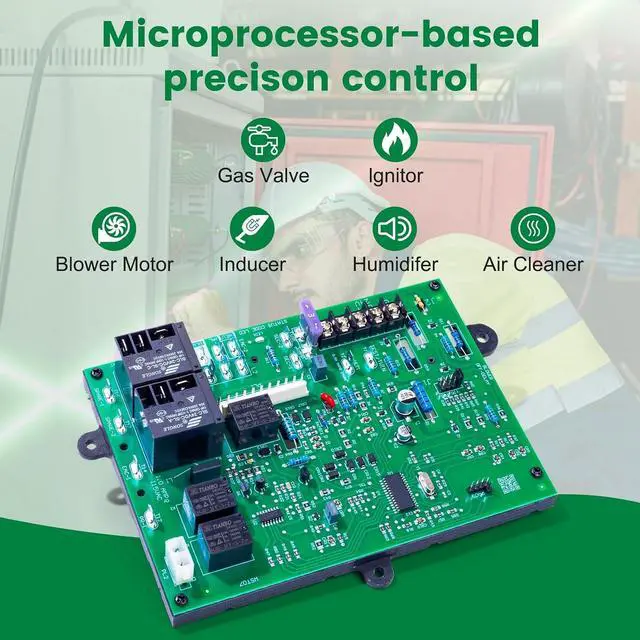 Alt view image 3 of 7 - Updated ICM282A Furnace Control Board Fits Carrier HK42FZ013, HK42FZ004, HK42FZ007, HK42FZ008, HK42FZ009, HK42FZ011, HK42FZ016, HK42FZ034, 325878-751, CEPL1311012-01Series Control Board