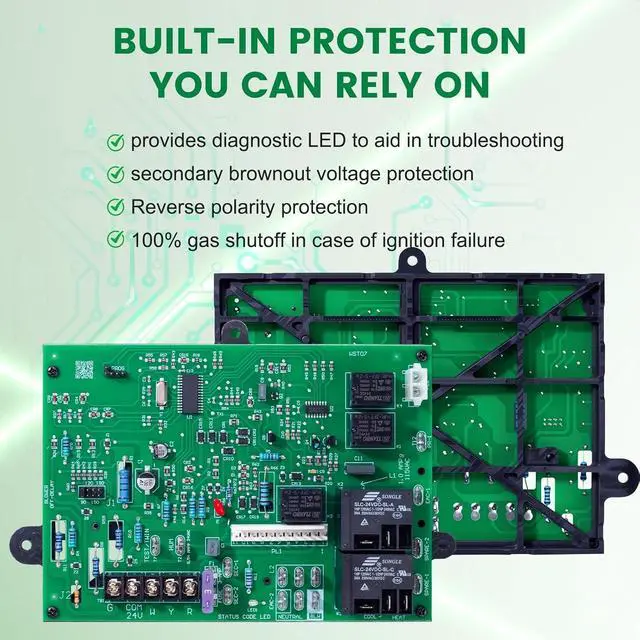 Alt view image 4 of 7 - Updated ICM282A Furnace Control Board Fits Carrier HK42FZ013, HK42FZ004, HK42FZ007, HK42FZ008, HK42FZ009, HK42FZ011, HK42FZ016, HK42FZ034, 325878-751, CEPL1311012-01Series Control Board