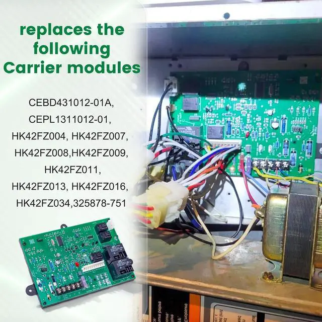 Alt view image 5 of 7 - Updated ICM282A Furnace Control Board Fits Carrier HK42FZ013, HK42FZ004, HK42FZ007, HK42FZ008, HK42FZ009, HK42FZ011, HK42FZ016, HK42FZ034, 325878-751, CEPL1311012-01Series Control Board