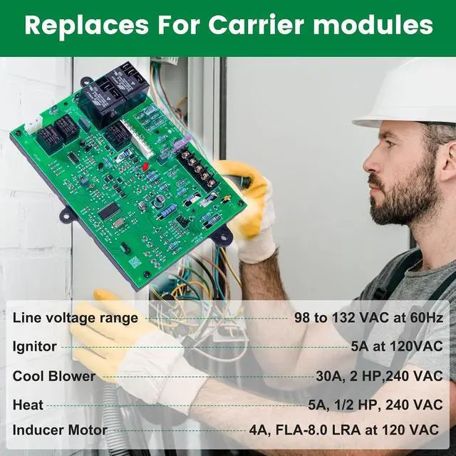 Alt view image 6 of 7 - Updated ICM282A Furnace Control Board Fits Carrier HK42FZ013, HK42FZ004, HK42FZ007, HK42FZ008, HK42FZ009, HK42FZ011, HK42FZ016, HK42FZ034, 325878-751, CEPL1311012-01Series Control Board