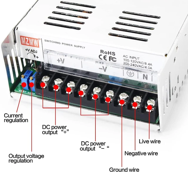 Alt view image 2 of 7 - CNCTOPBAOS 600W 60V DC Switching Power Supply Transformer AC to DC Driver Adapter Universal Regulated Converter for LED Strip Light CCTV Camera Radio Stepper Servo Motor 3D Printer (60V 10A)