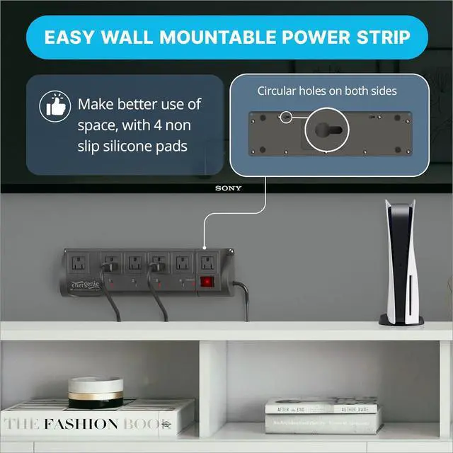 Alt view image 3 of 6 - Smart Plug Power Strip, 6sockets with 2 Always on Outlets, WiFi Surge Protector Compatible with Alexa & Google Home,Wall Mountable,Home Office Multi-Plug Extender, Black