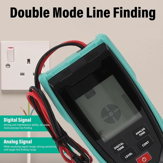 Alt view image 4 of 7 - Underground Wire Locator Adjustable Sensitivity Digital Analog Buried Wire Tracer Cable Break Detector
