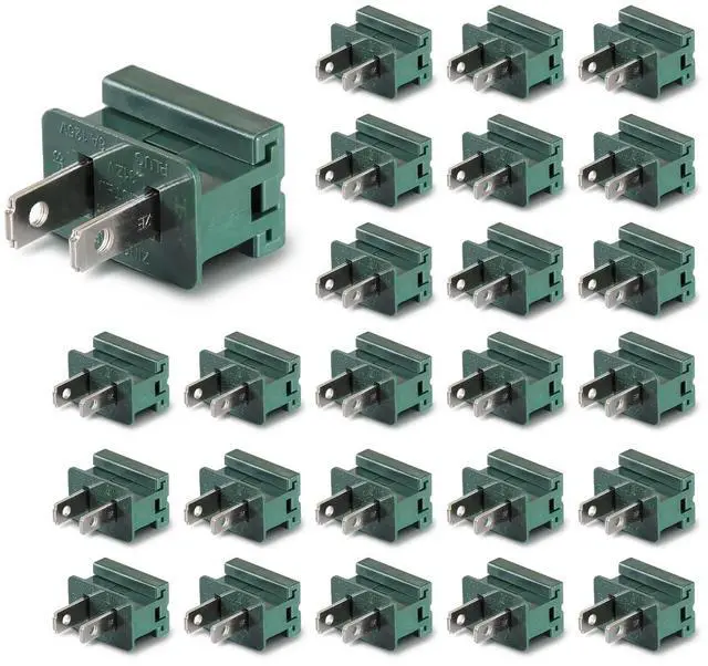 Main image of Vampire Plug SPT-1 Christmas Holiday Male Slip Plug, Green Zip Plug, Gilbert Plug, Slide Plug, Electrical Light End Plug for Xmas Holiday Party Outdoor Indoor (SPT1 Green 25M)