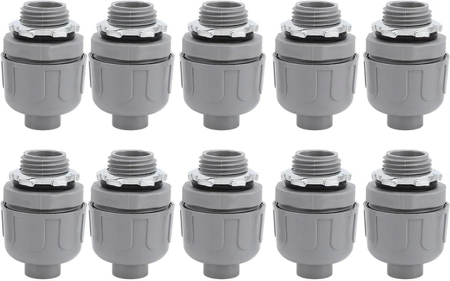 Main image of 10PCS 1 Inch NPT Liquid Tight Connector Straight 180 Degree Flexible Conduit Connector Nylon 6 Material for Home Outdoor Tubes Tools