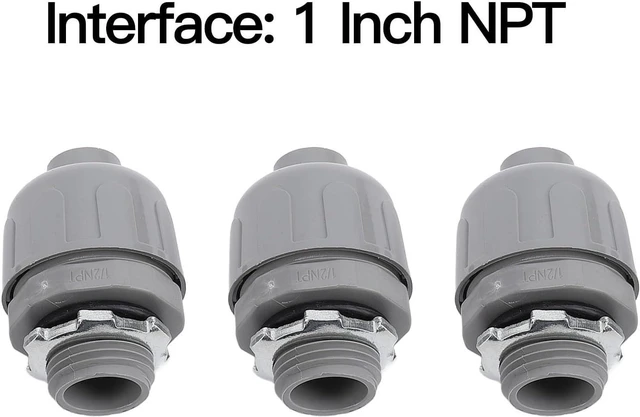 Alt view image 2 of 7 - 10PCS 1 Inch NPT Liquid Tight Connector Straight 180 Degree Flexible Conduit Connector Nylon 6 Material for Home Outdoor Tubes Tools