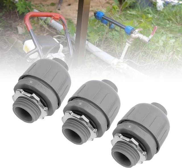 Alt view image 6 of 7 - 10PCS 1 Inch NPT Liquid Tight Connector Straight 180 Degree Flexible Conduit Connector Nylon 6 Material for Home Outdoor Tubes Tools