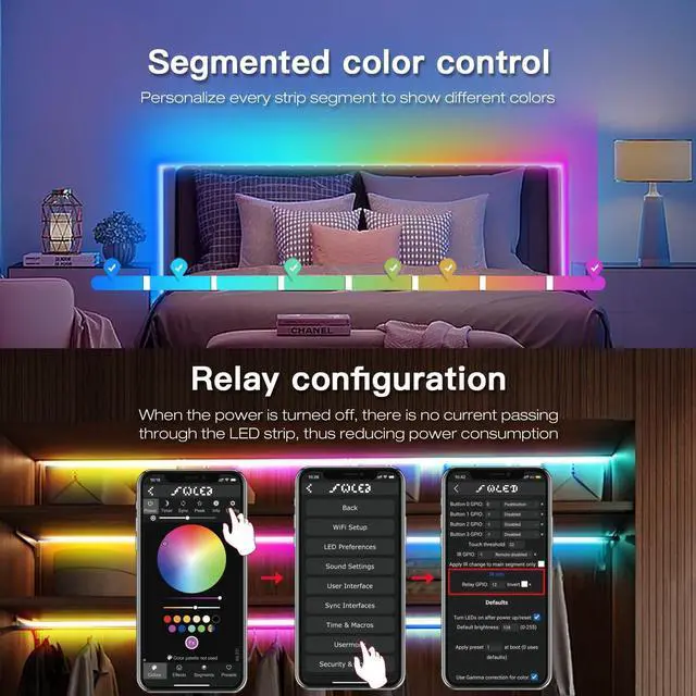 Alt view image 5 of 7 - GLEDOPTO ESP32 WLED LED Strip Controller Mic UART Download Music Sound Dynamic Mode RGB IC DIY WiFi APP Control Easy Wiring for WS2811 WS2812 SK6812 TM1814 WS2813 WS2815 FCOB Addressable Strip Light