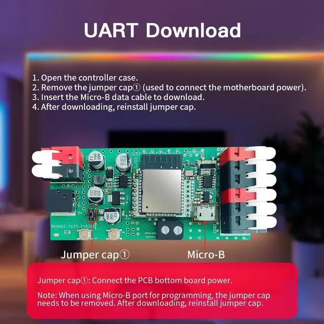 Alt view image 6 of 7 - GLEDOPTO ESP32 WLED LED Strip Controller Mic UART Download Music Sound Dynamic Mode RGB IC DIY WiFi APP Control Easy Wiring for WS2811 WS2812 SK6812 TM1814 WS2813 WS2815 FCOB Addressable Strip Light