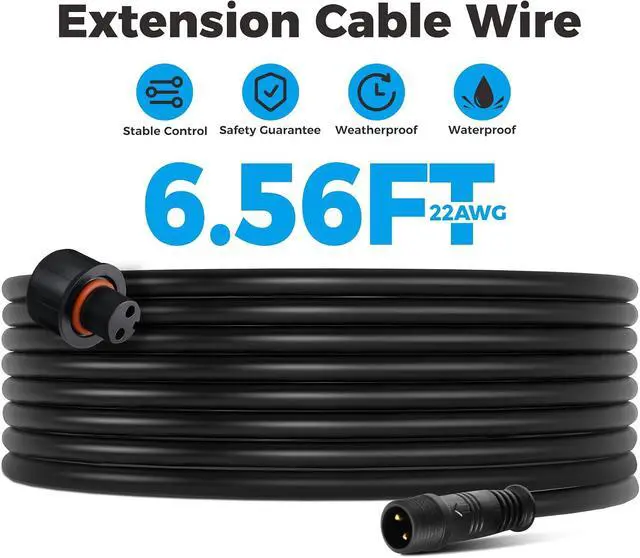 Alt view image 2 of 6 - 4 PCS 6.5ft Extension Cord (with 2-PIN), Designed for COLOER All-in-One Low Voltage Landscape Lighting Kit, IP65 Waterproof Extension Cable, UL Listed