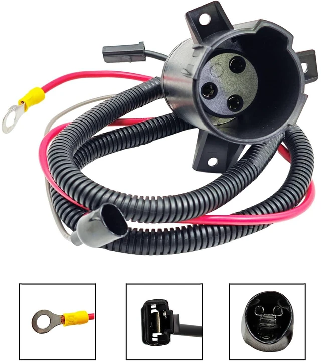 Alt view image 2 of 7 - 103375501 102510201 Golf Cart 48 Volt Charger DC Receptacle Port with Socket Charge Receptacle Trim Fits 2004-UP Club Car Precedent Electric 102516901