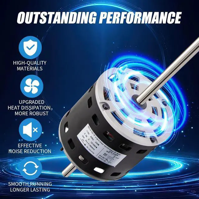 Alt view image 4 of 7 - RV AC Fan Motor with Capacitor, 1/3 HP, 115 Volts, 1675 RPM, Replacement for Fasco D1092, Compatible with Coleman Mach 6000, 8000 Series, Models 48004, 48014, 48064, Airxcel 48254C966