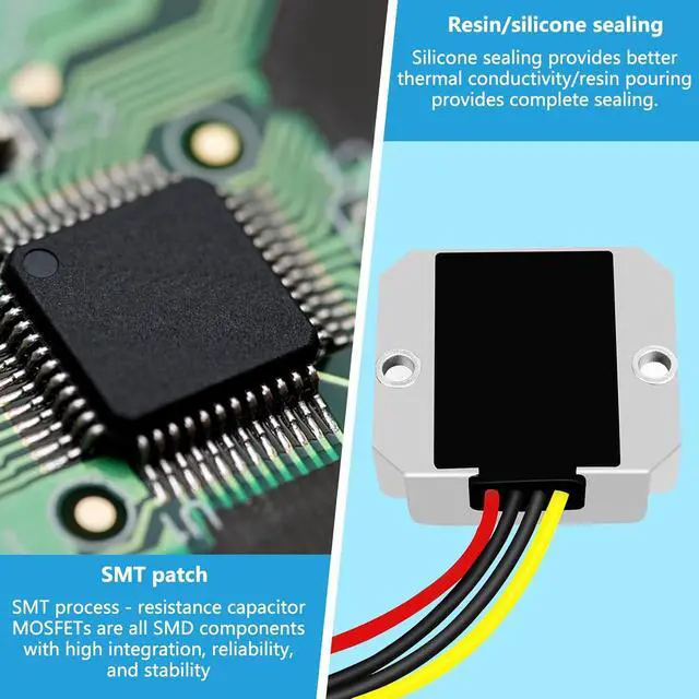 Alt view image 3 of 7 - 120W 10A 12V 24V Step-Down 12V Buck Converter Regulator, Power Transformer, Waterproof Module Suitable for Scooters, Cars, Trucks