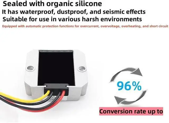 Alt view image 6 of 7 - 120W 10A 12V 24V Step-Down 12V Buck Converter Regulator, Power Transformer, Waterproof Module Suitable for Scooters, Cars, Trucks