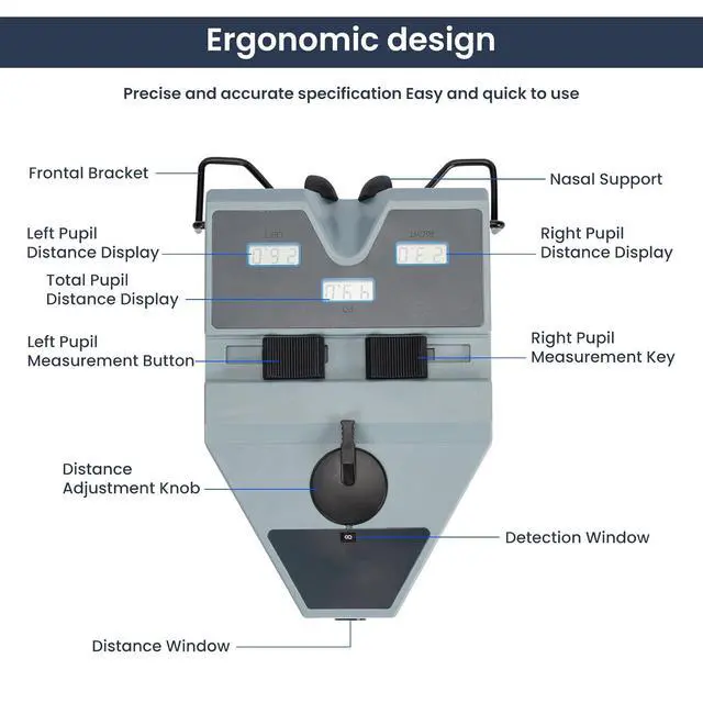 Alt view image 5 of 6 - Optical Equipment Pupil Measure PD Meter LY-9C Digital with Pupilometer Pd Puilp Distance Meter